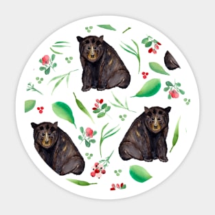 Watercolor Black Bear | Pattern | Animals Sticker